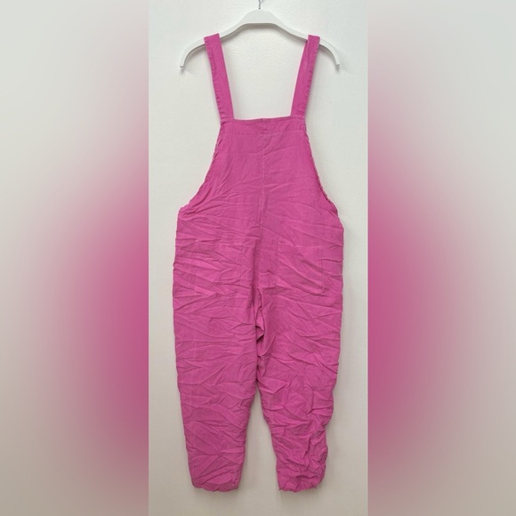 (G1127-SOL-CNDY) SOLID COMFY CRINKLE OVERALL - Picture 2 of 9